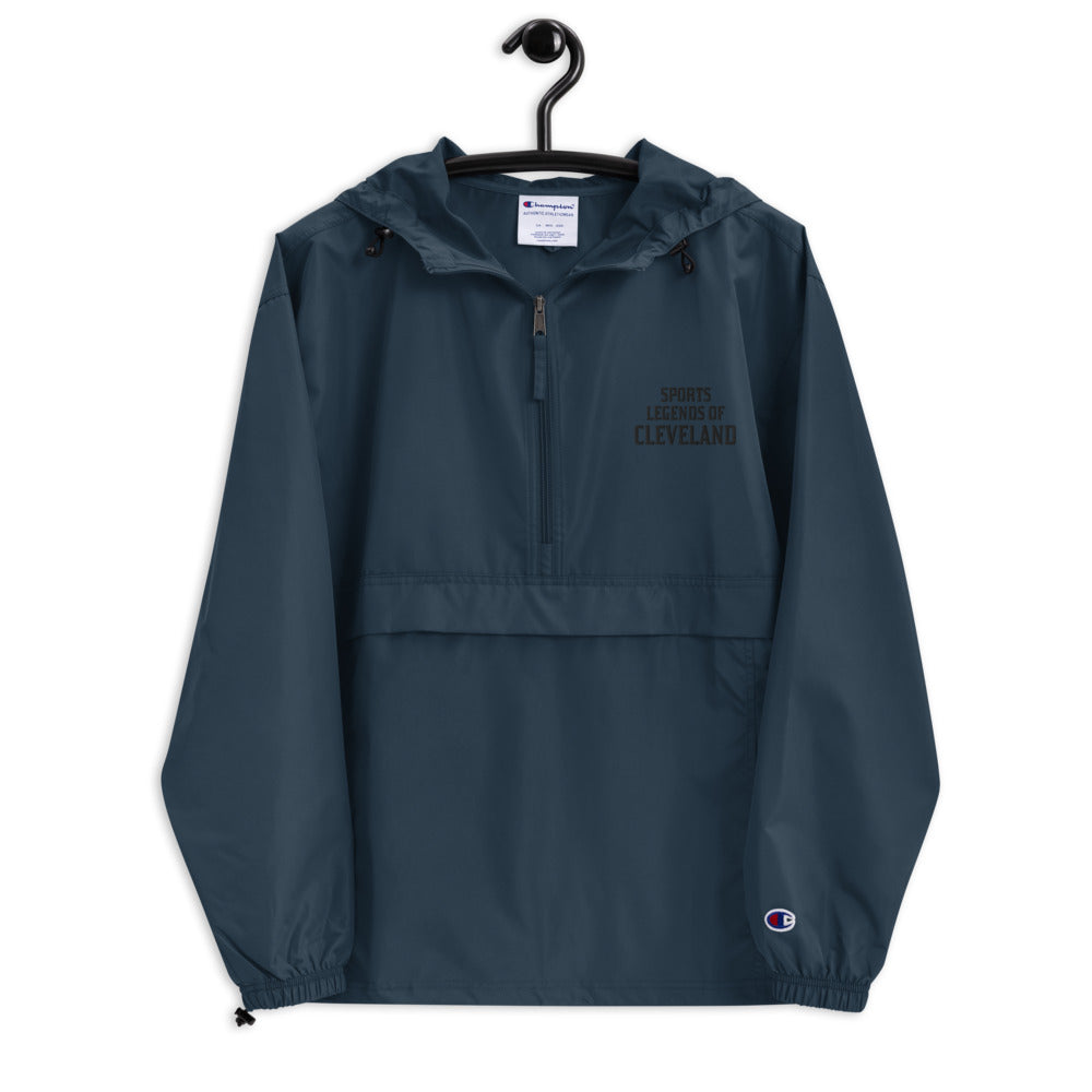 SLOC Embroidered Champion Packable Jacket - Black Lettering